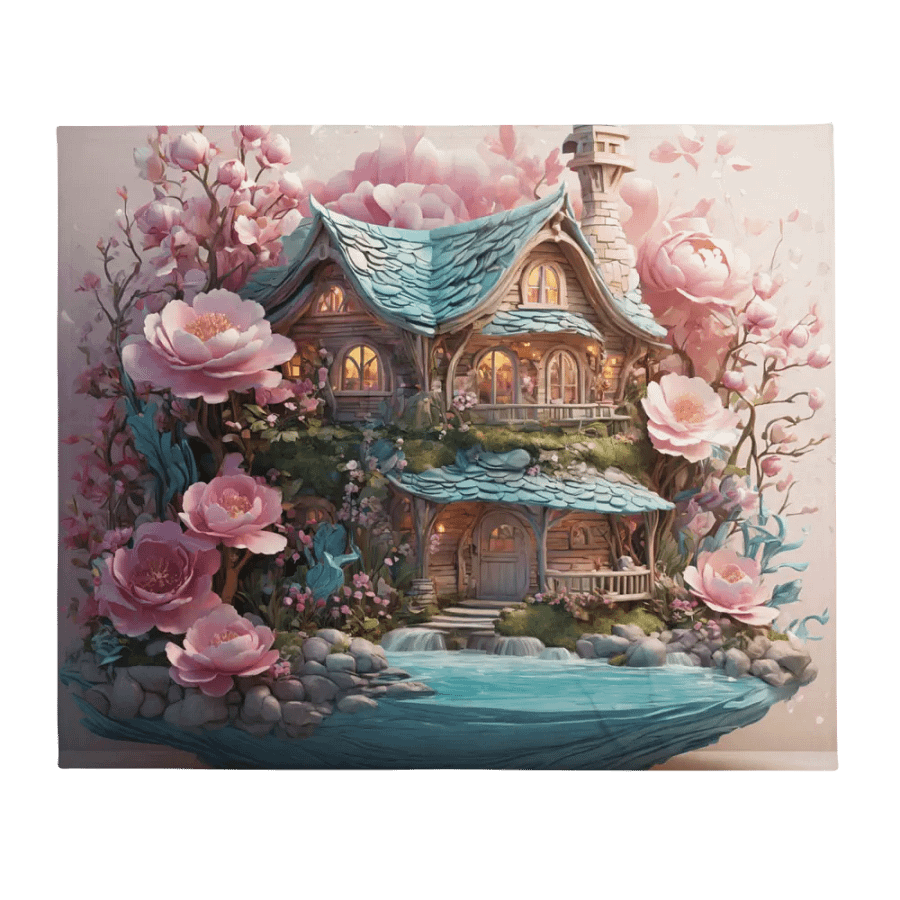 The pink floral hut design throw blanket product image (13)
