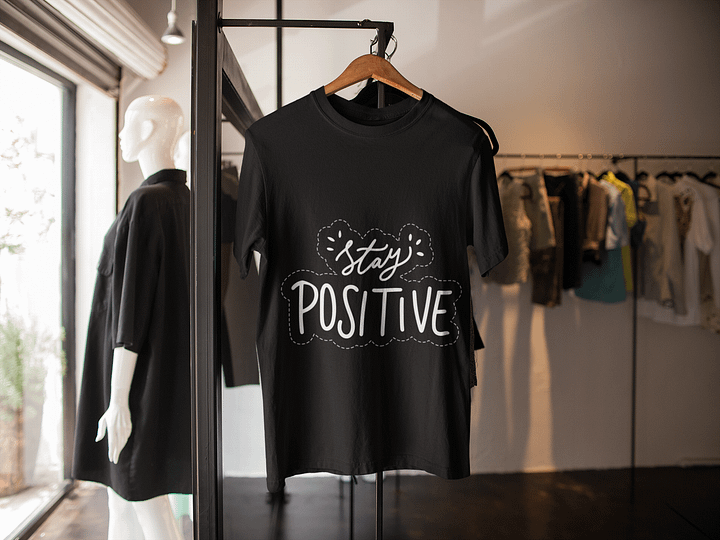 Stay Positive Black Unisex T-Shirt product image (2)