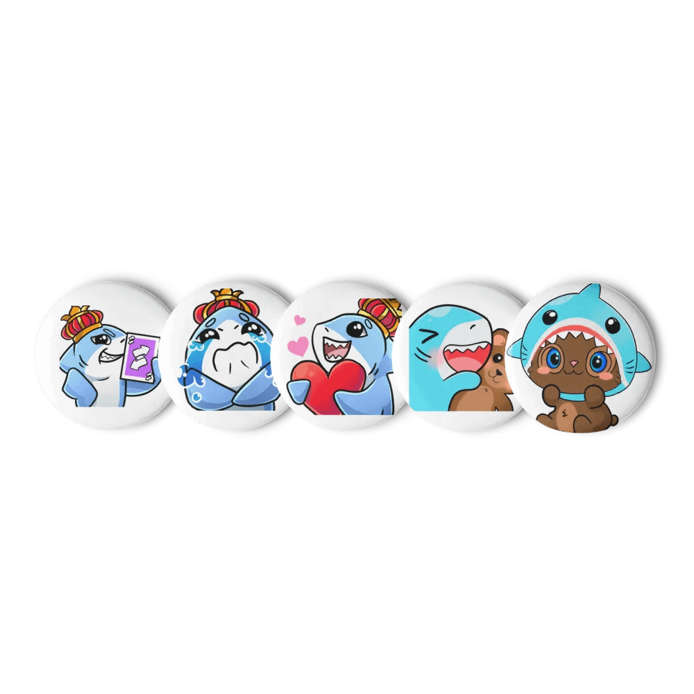 Crowned Shark Pin Buttons Set product image (4)