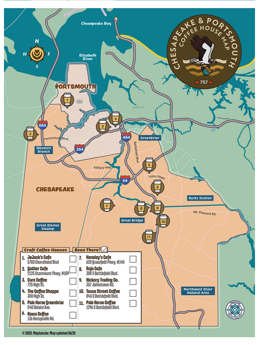 Caffeinated Hampton Roads Map Bundle - Digital Download product image (5)