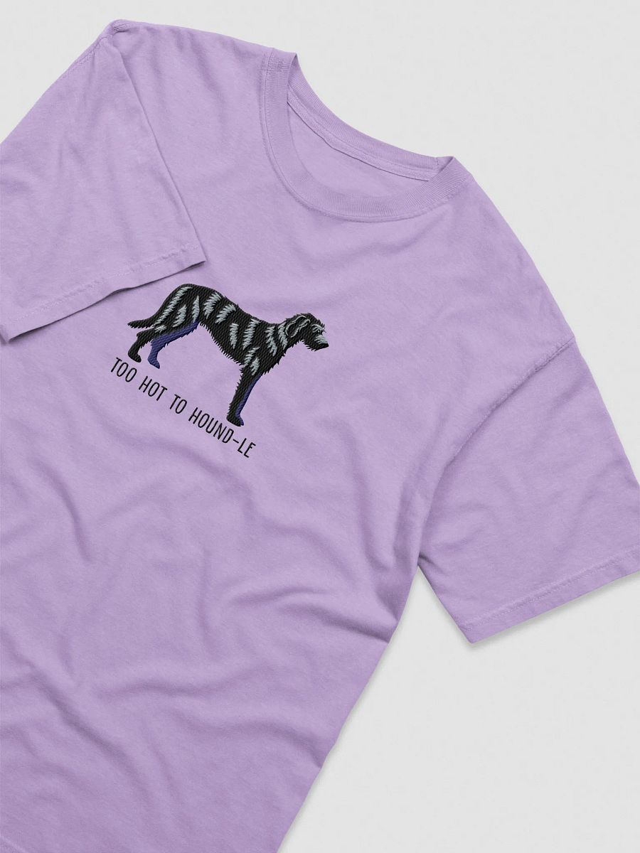 Too Hot to Houndle T-Shirt(Embroidered) of an Irish Wolfhound(Black) product image (3)