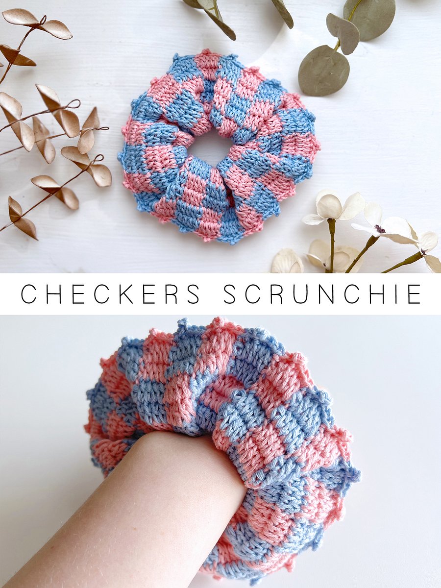 Crochet Pattern: Checkers Scrunchie product image (1)