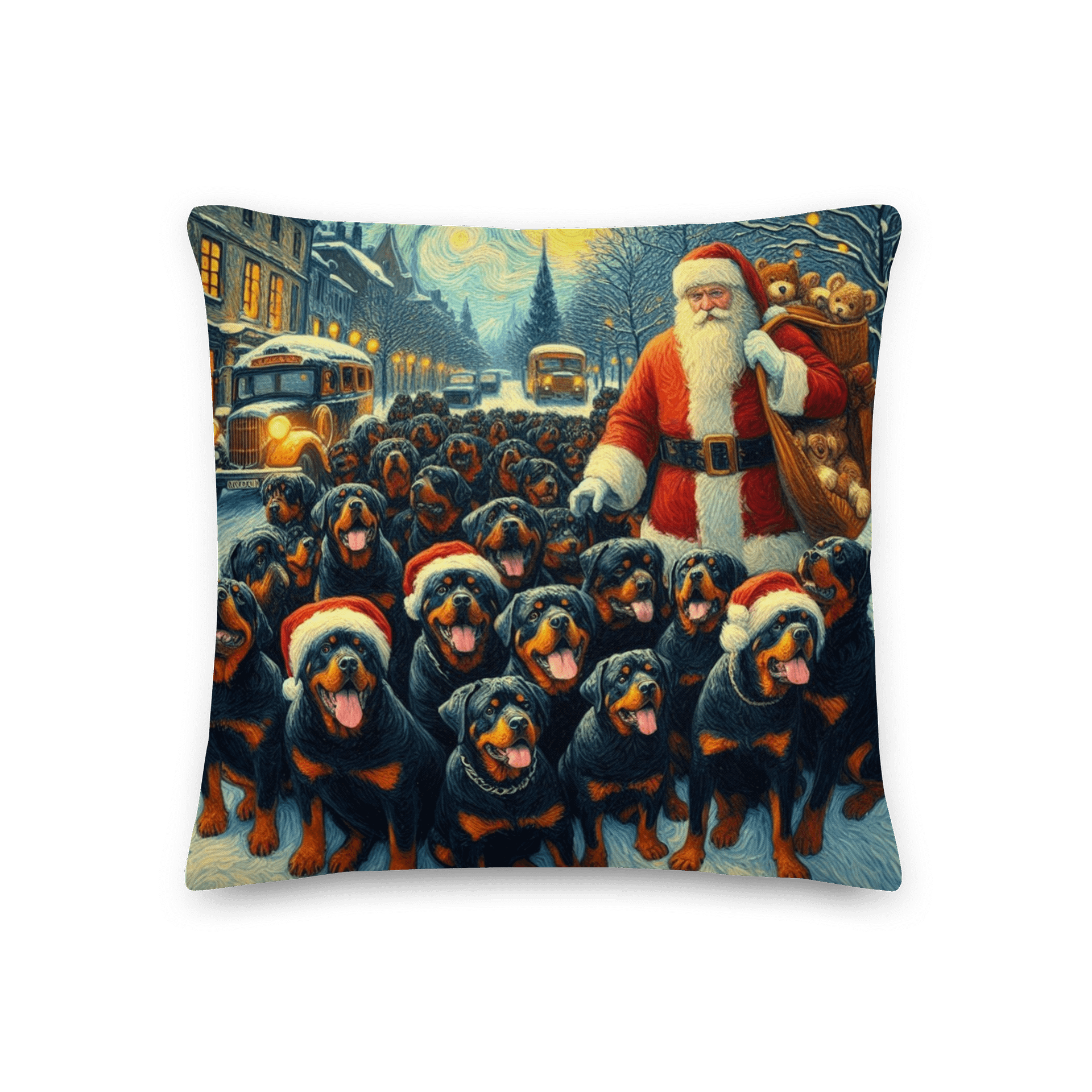 Santa's Rottweiler Wonderland Pillow product image (3)