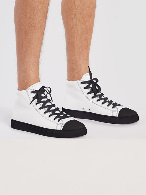 Photo showing Men's High Top Canvas Shoes