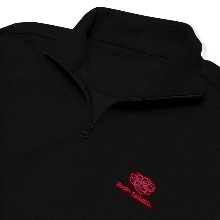 BUSY-BRAINED (rose design) embroidered quarter zip product image (1)