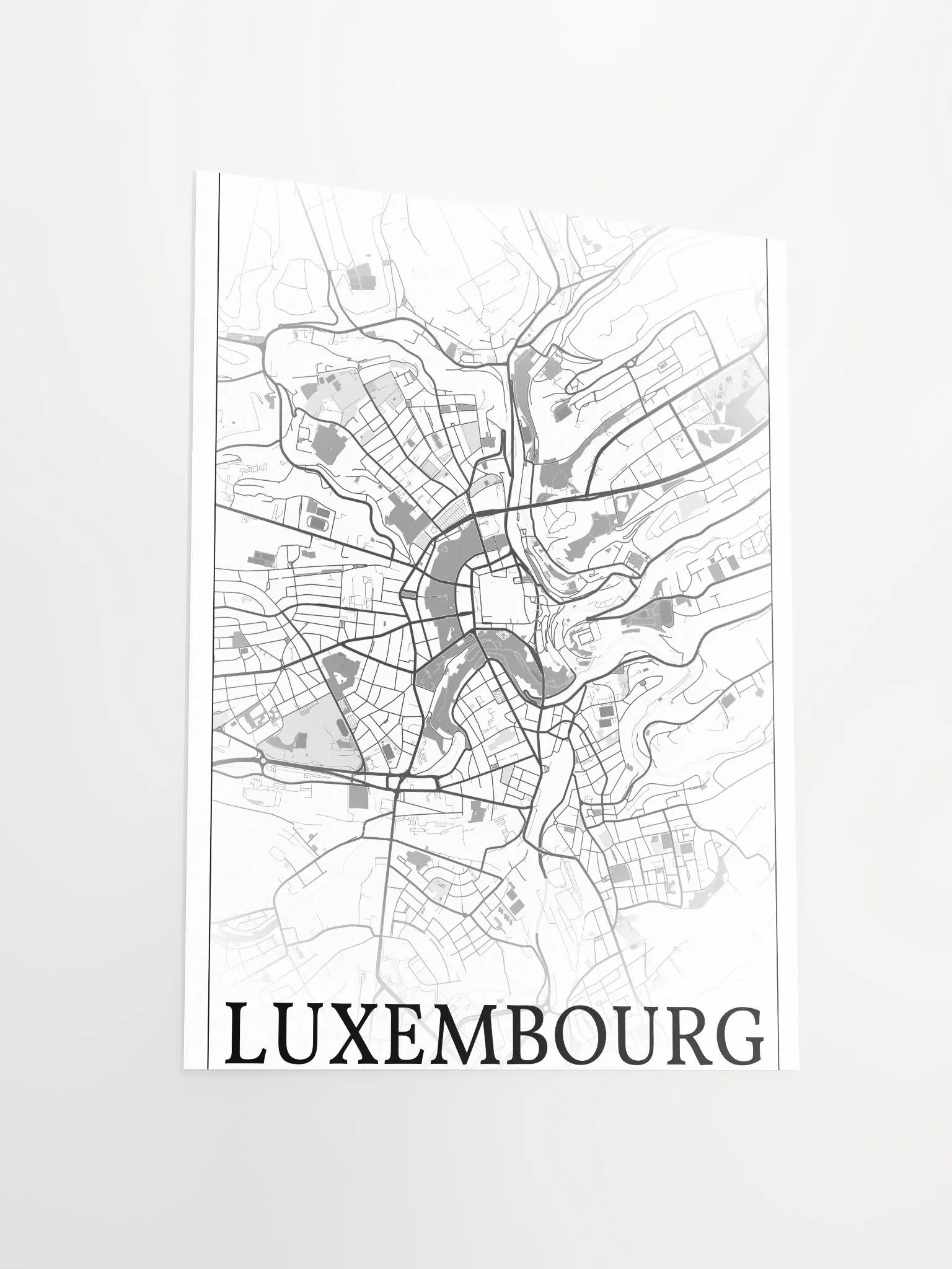 Luxembourg, Luxembourg, city map print product image (14)