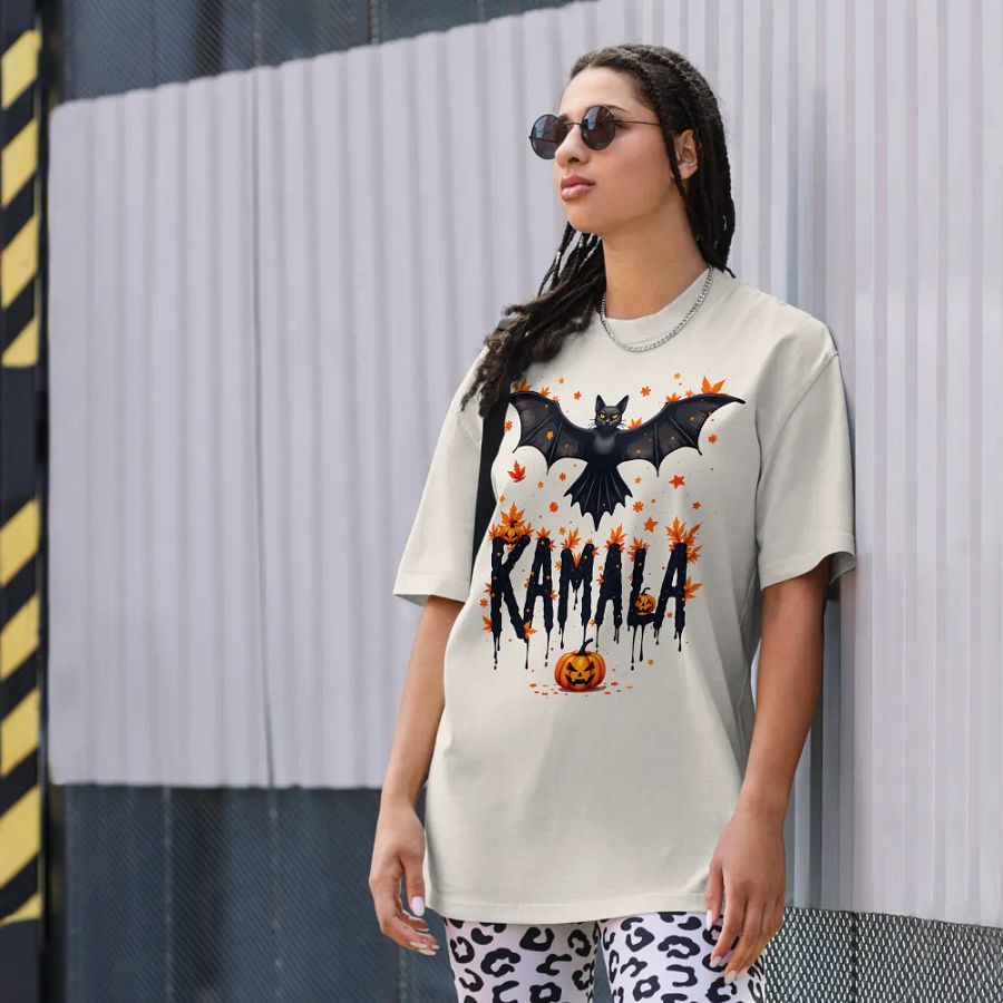 Kamala Halloween T-Shirt with Bat and Pumpkin product image (36)