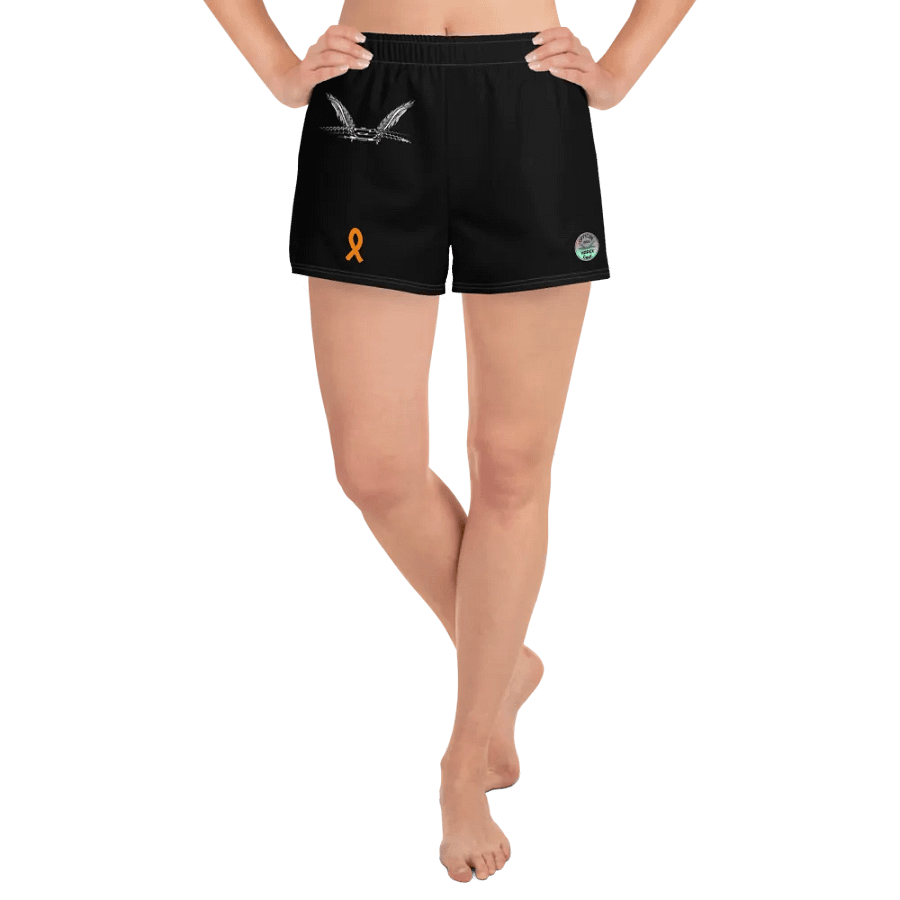 Unisex Athletic Shorts - Cancer Awareness Orange Ribbon - Black - White HApex Gear White Logo product image (11)