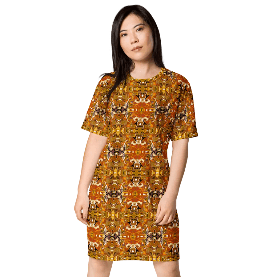 Brown African Inspired T-Shirt Dress product image (4)