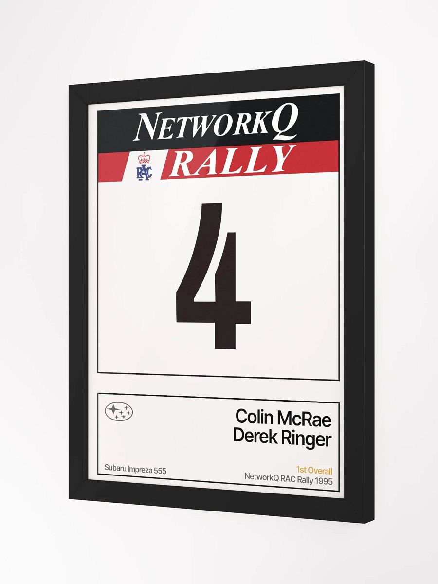 Framed A3 Print / Colin McRae : 1995 NetworkQ RAC Rally Number 4 product image (1)