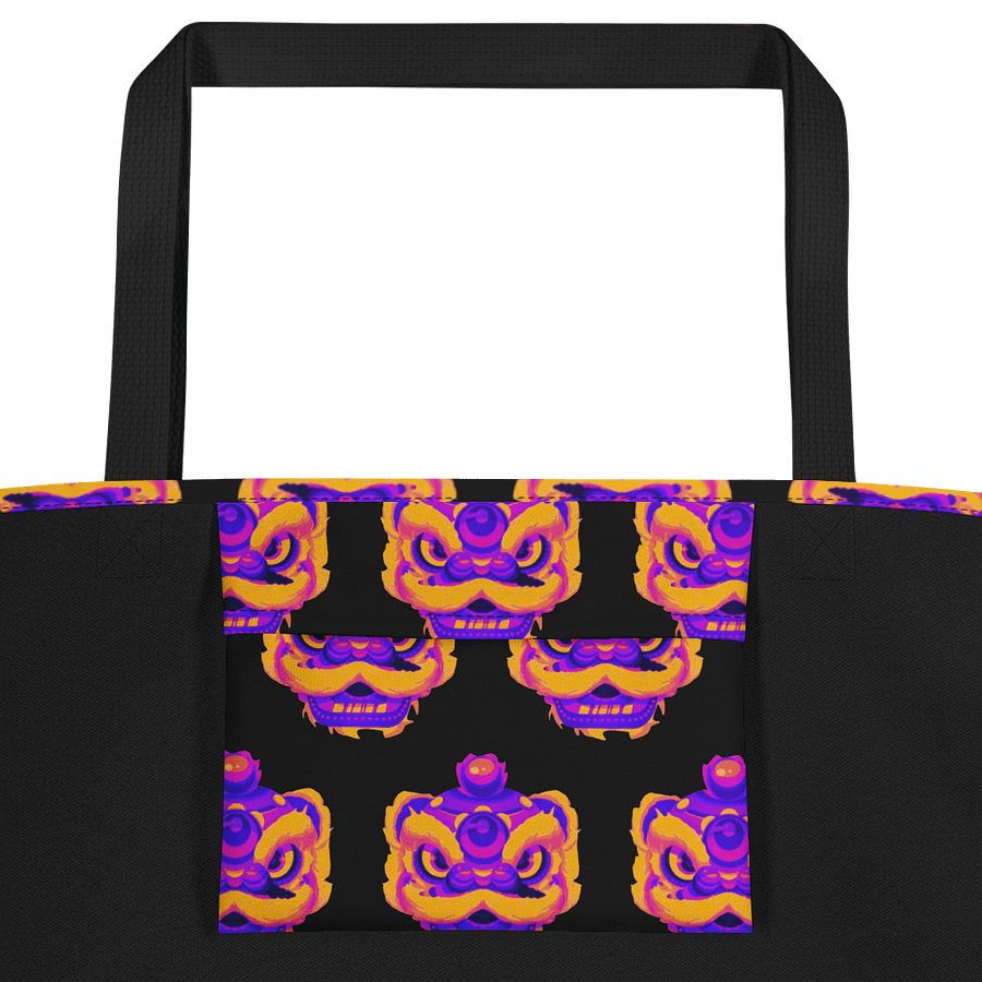 Dragon Head Mask Vivid Tote Bag - Black product image (2)