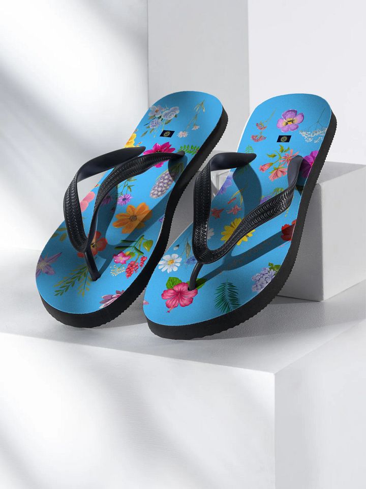 Blossom Bliss Custom Flip-Flops-Aqua product image (1)