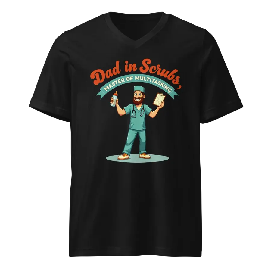 Multitasking Dad in Scrubs V-Neck Tee product image (1)