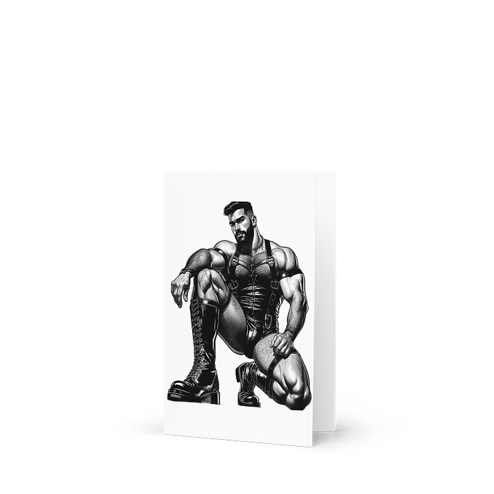 Gay Leather Wall Art Top Man Leder Pride Daddy Tom of Finland Tribute Graphic Design Greetings Card product image (1)