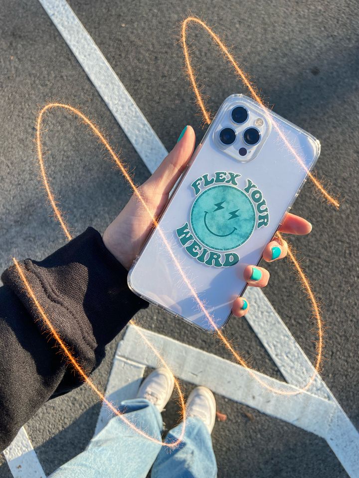 'Flex Your Weird' iPhone Case - Clear product image (1)