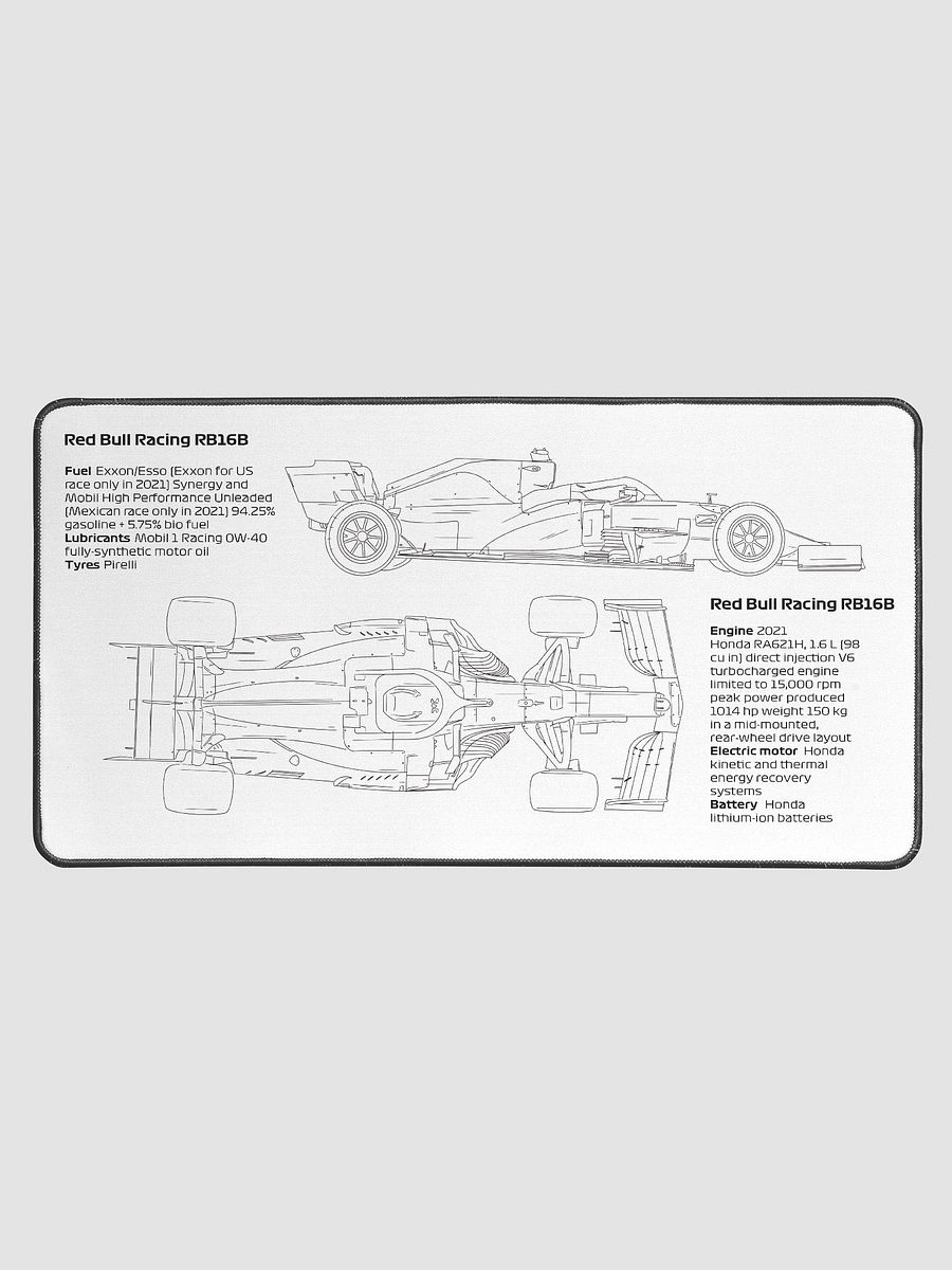 Red Bull Racing RB16B technical blueprint drawing - mouse and keyboard pad product image (1)