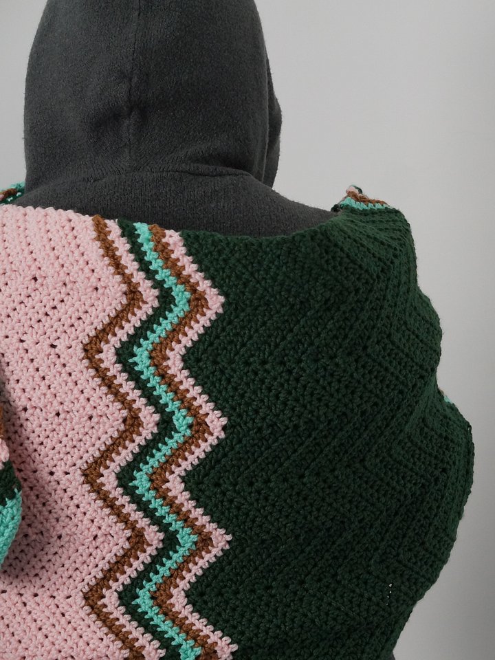 Half double crochet Chevron stitch shawl pdf pattern product image (2)