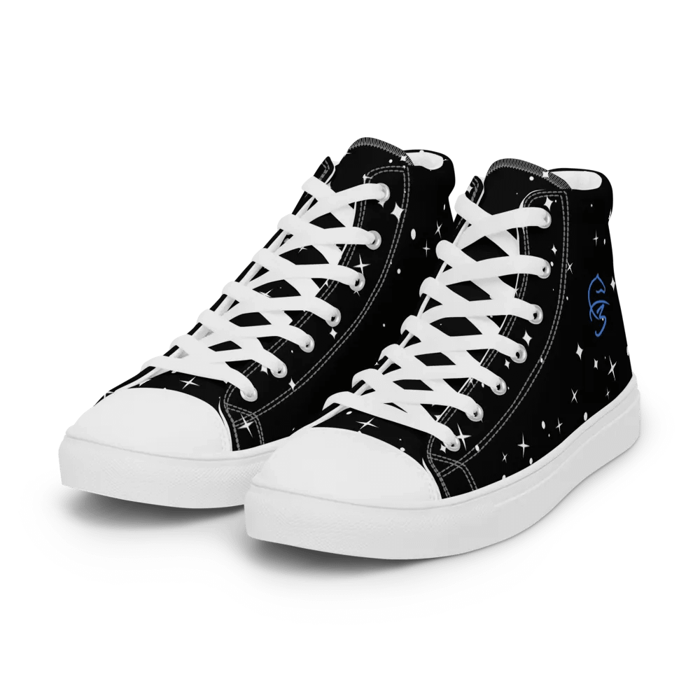 F3 Horse Logo Women's High Neck Canvas Shoes (Black Star) product image (9)
