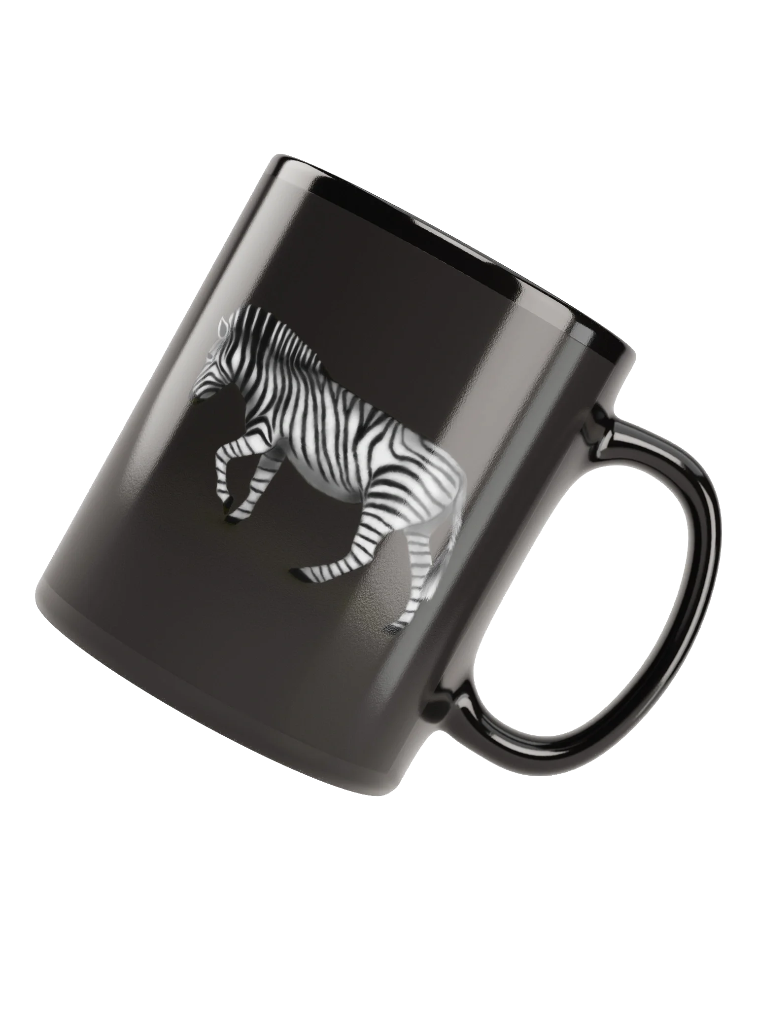 Striped Zebra Black Glossy Mug product image (8)