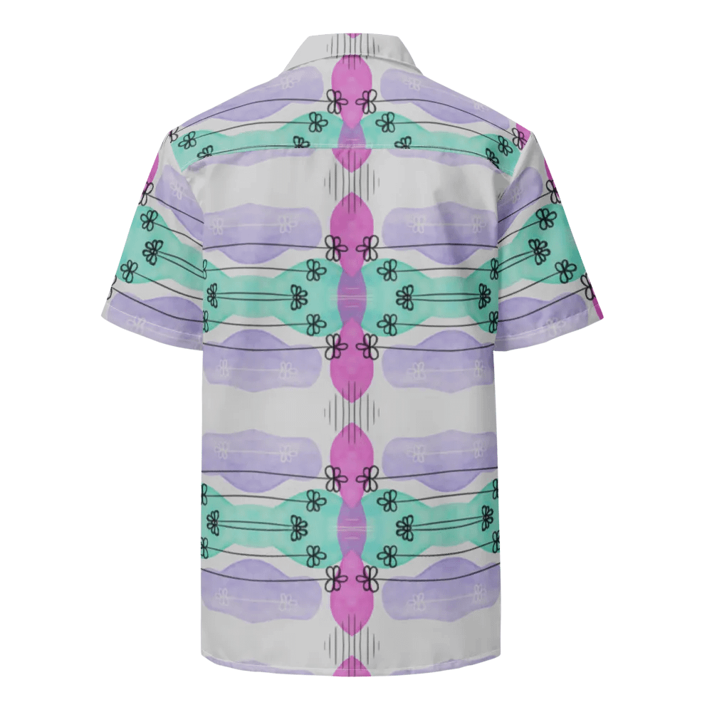 Hawaiian Style Shirt, Symmetric Blooms, Button Up product image (3)