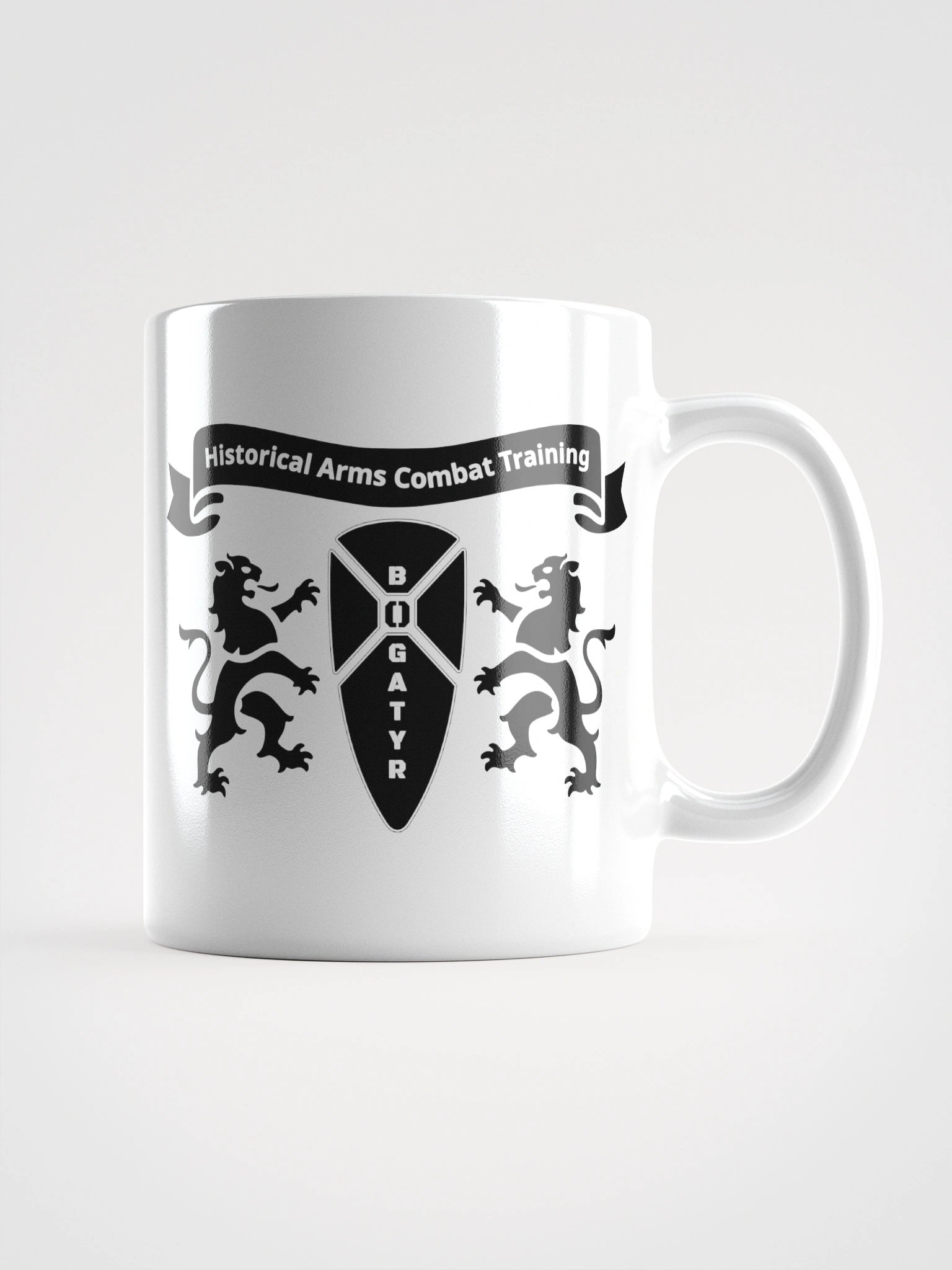 White Glossy Mug - black HACT logo product image (2)