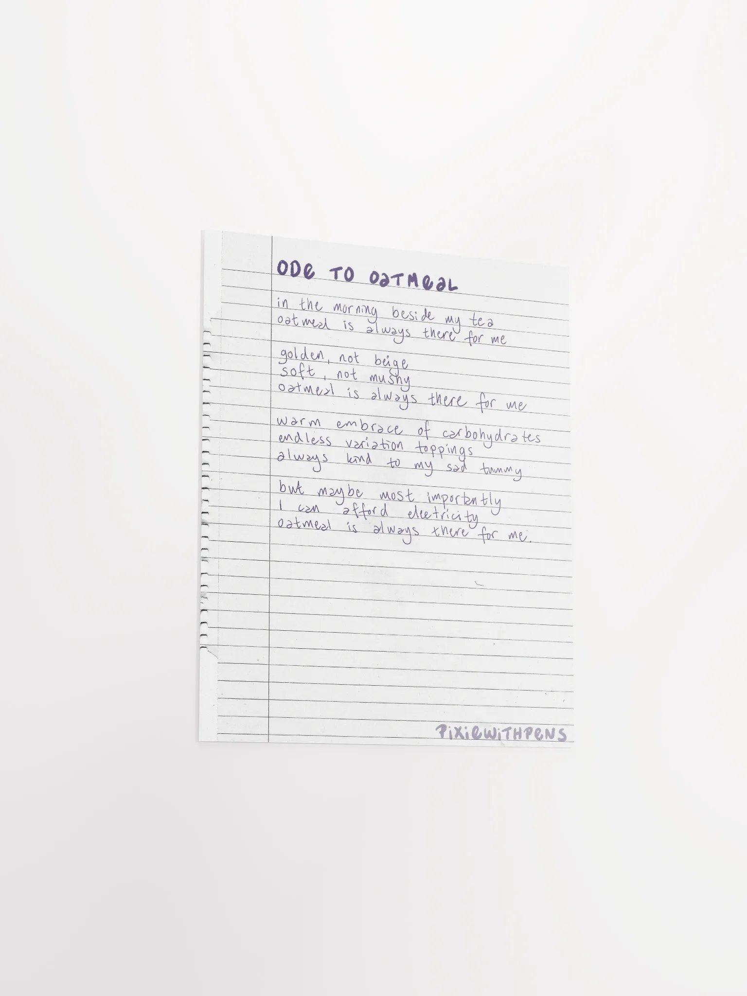 poem poster ODE TO OATMEAL product image (3)