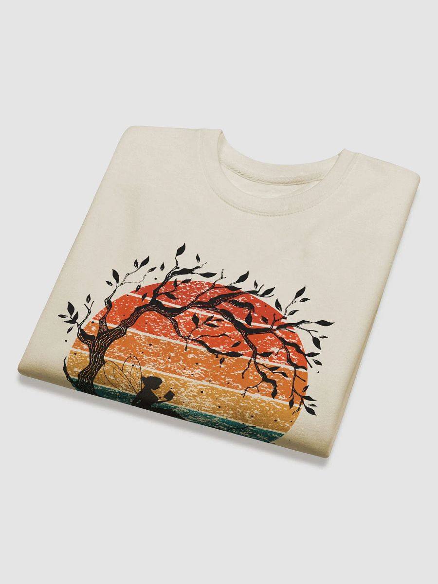 Fairy Reading A Book Under A Retro Sunset Sweatshirt product image (40)