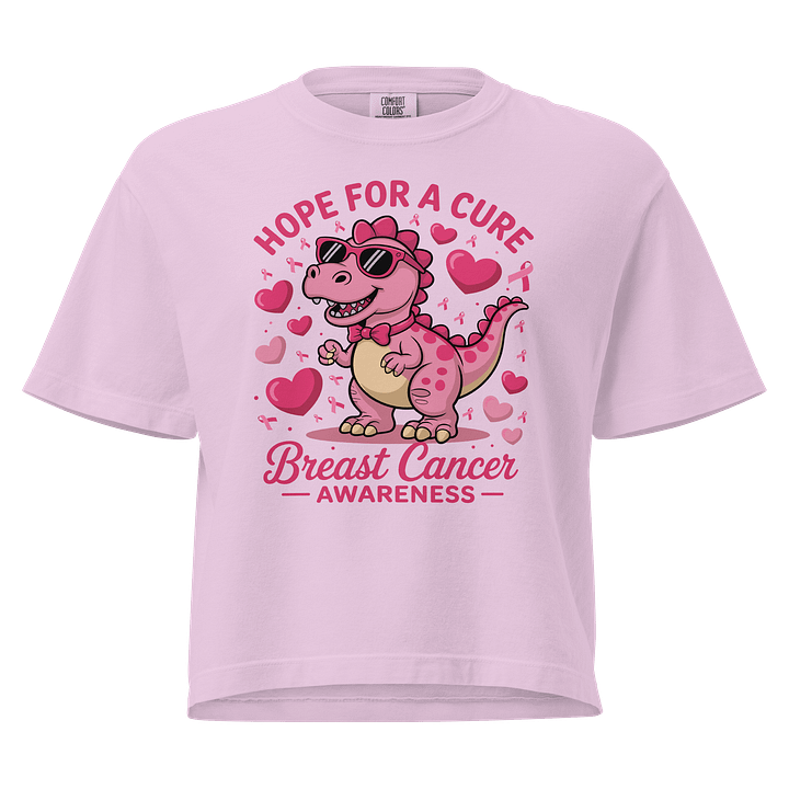 Pink Dinosaur Breast Cancer Support Hope for a Cure Heavyweight Boxy T-Shirt + Free Ebook product image (2)