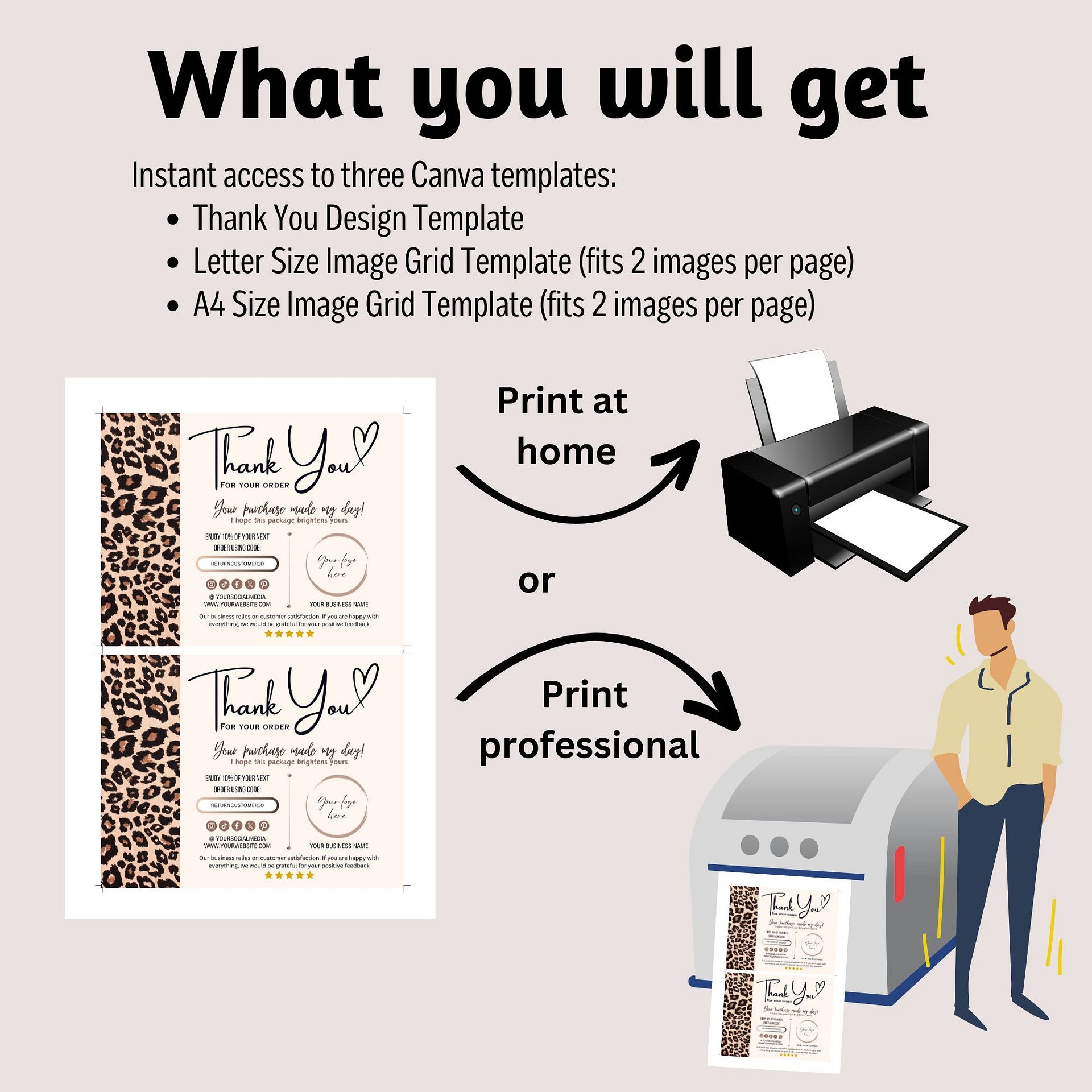 Leopard - Thank You Card Template product image (5)