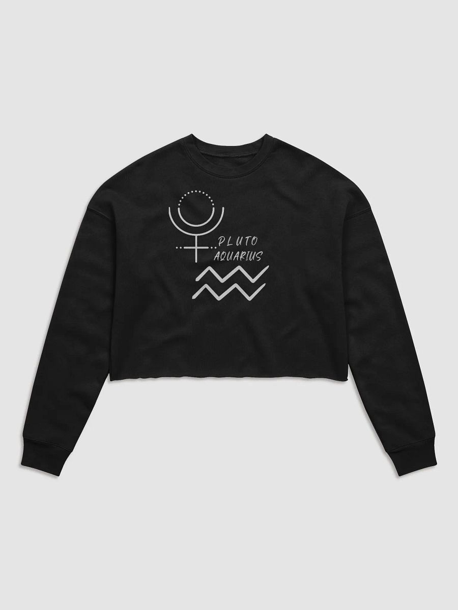 Pluto in Aquarius Zodiac Astrology Solar System Long Sleeve Crop Sweatshirt! product image (1)