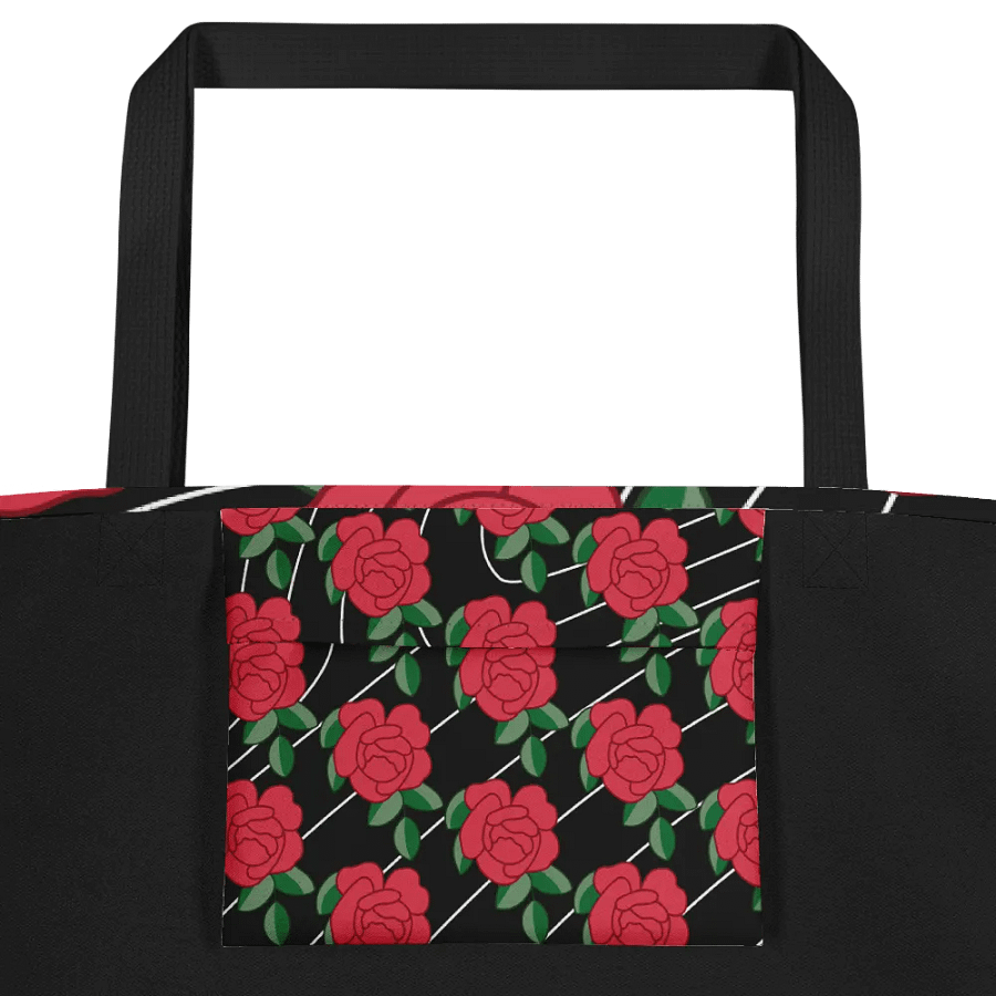 Red Roses on Black Tote Bag product image (10)