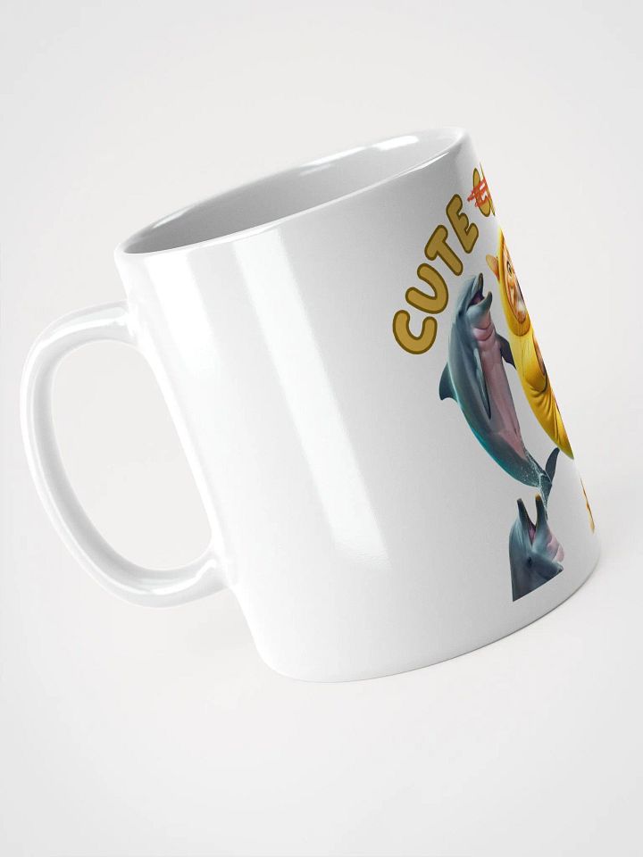 'Cute Not Cat But Ball' White Glossy Mug🙀🐬🏐 product image (2)