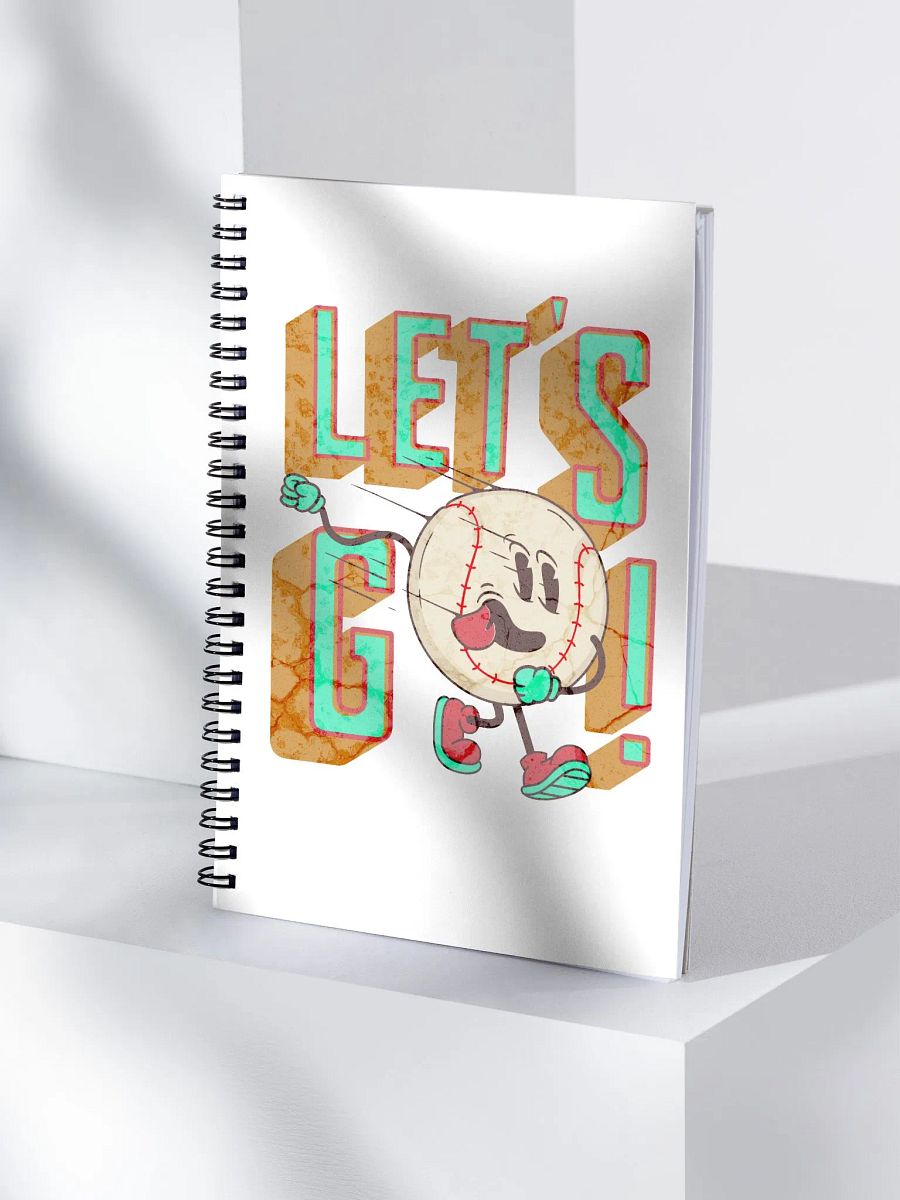 Lets Go Baseball Mascot Cheerful Spiral Notebook product image (3)