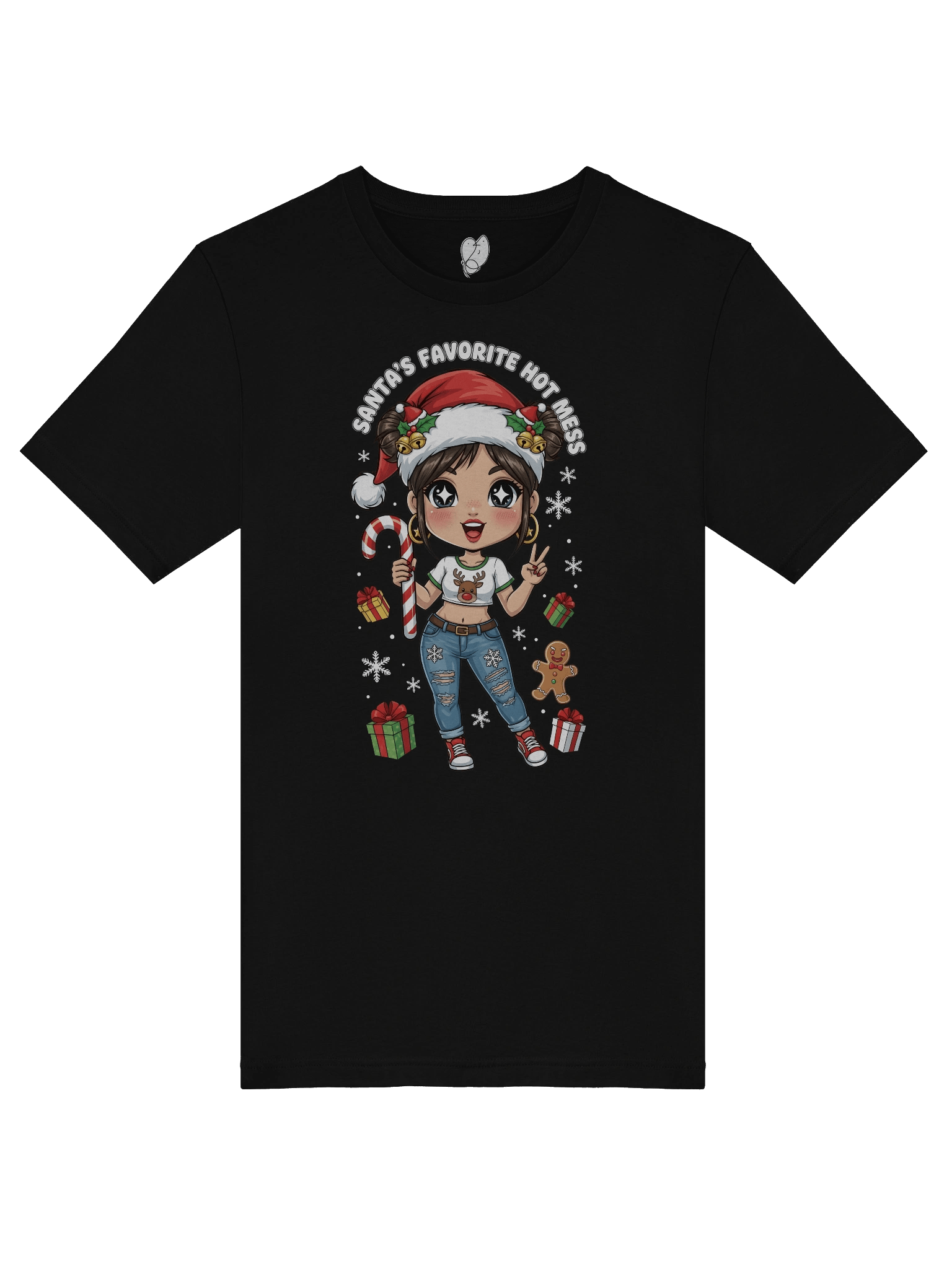 Santa's Favorite Hot Mess Christmas Graphic Tee product image (3)