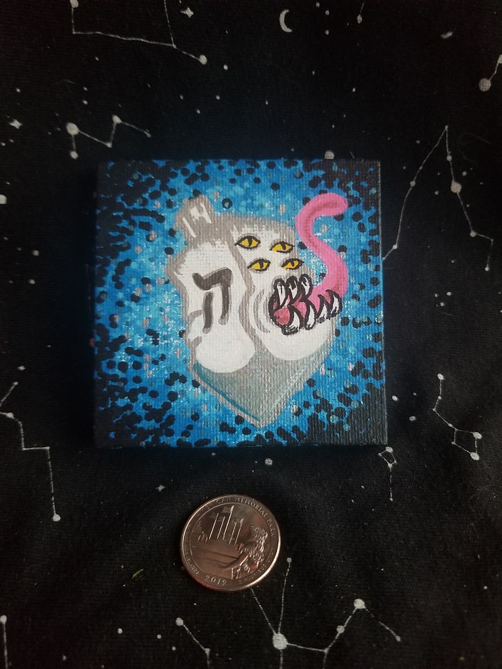 Dreidel Mimic, Tiny Painting (Hey ה) product image (1)