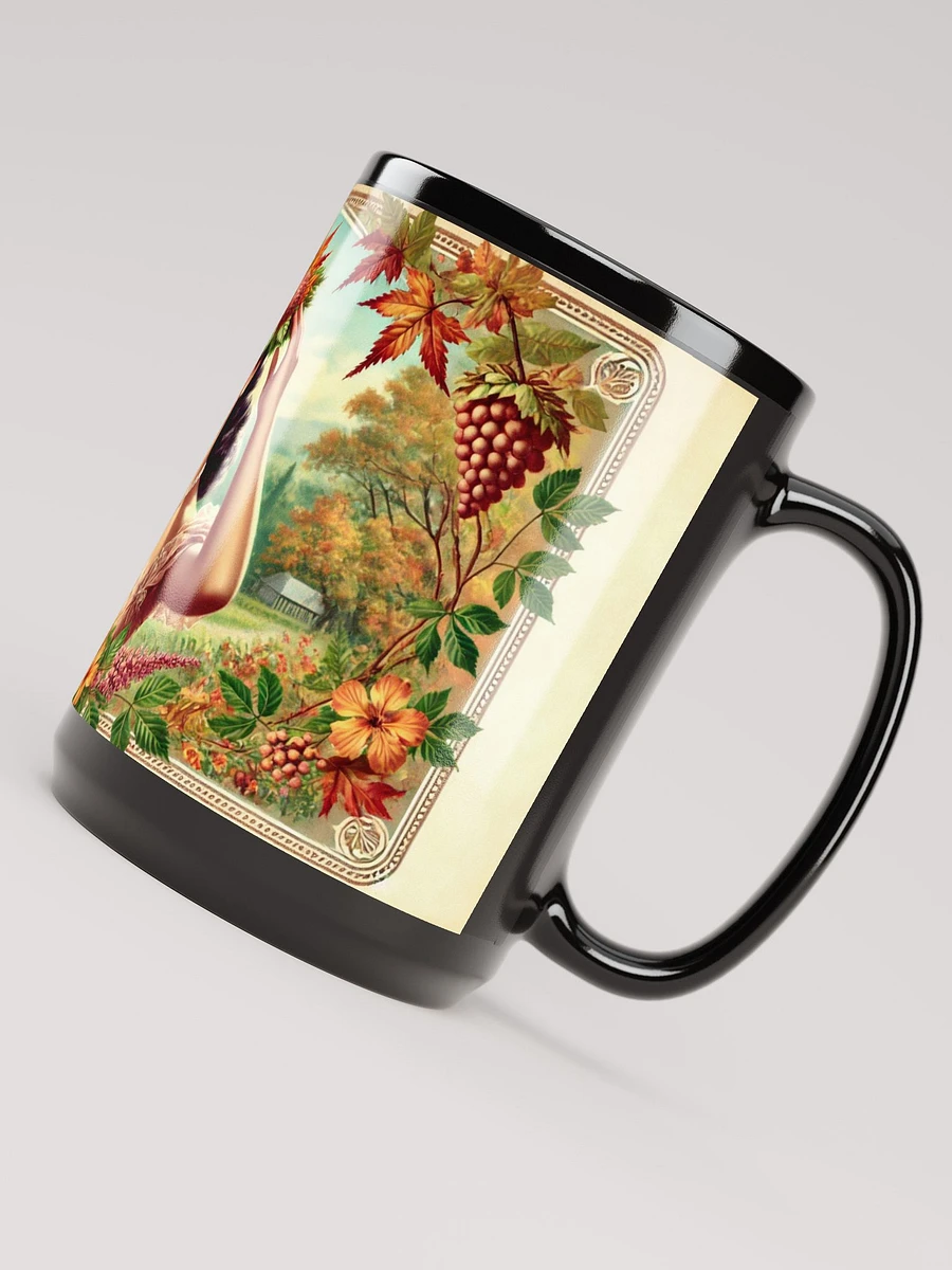 Autumn Floral Elegance Coffee Cup- 15 oz Glossy Black Mug product image (5)