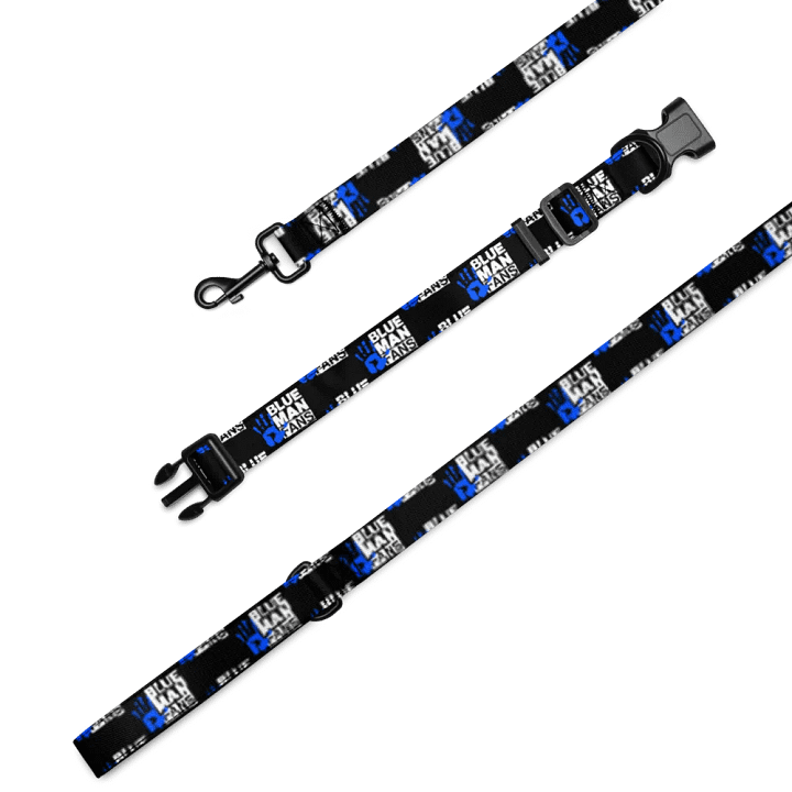 Blue Man Fans Hand Print Dog Collar & Leash Set product image (2)