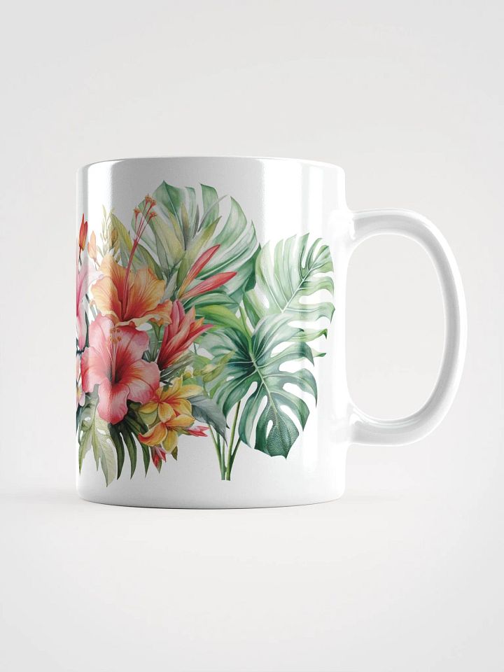 Tropical Blooms White Glossy Mug product image (1)