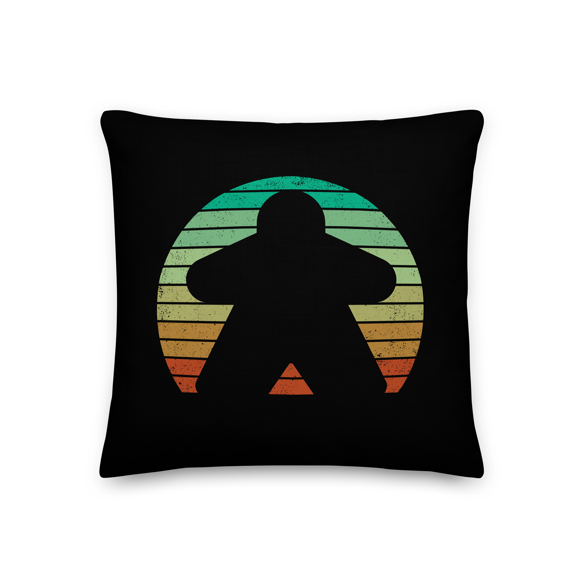 Retro Sunset Meeple Cut Out Pillow product image (2)