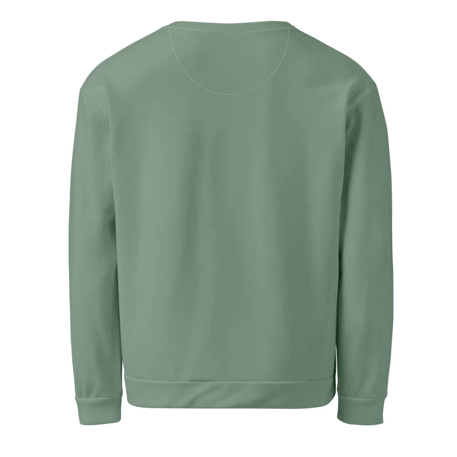 Plain Medium Sage Green Soft Summer Unisex Recycled Polyester Heavyweight Premium Sweatshirt by Treasure Pie product image (3)