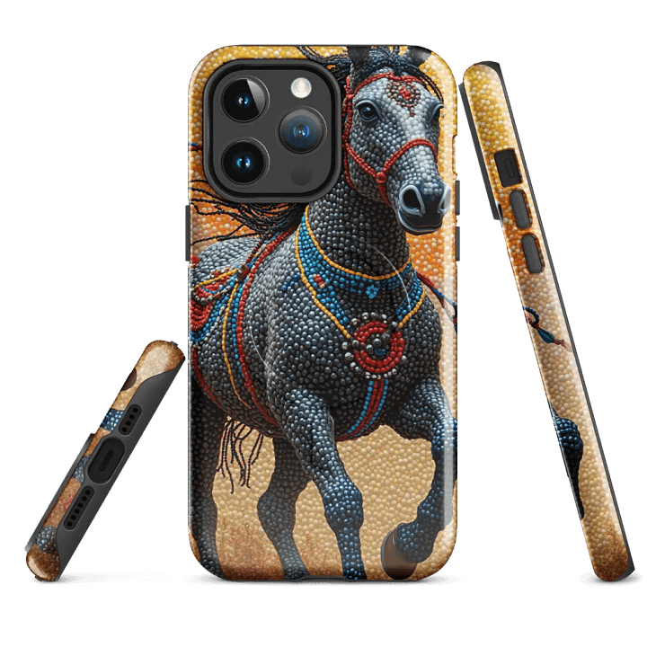 Beaded Horse Red Medalion iPhone® MagSafe® Tough Case product image (1)