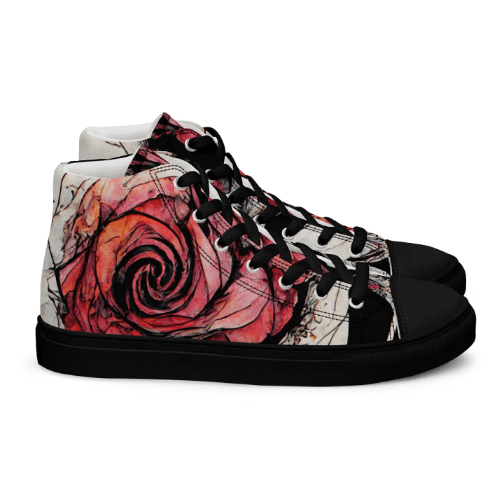 Women's Roses in Bloom High Top Canvas Shoes product image (2)