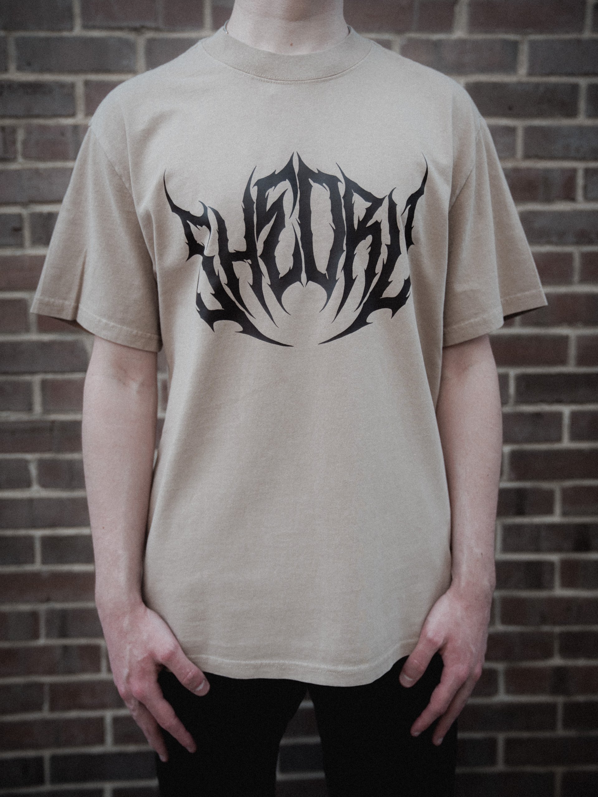 Death Metal Oversized Faded Tee - Khaki product image (1)