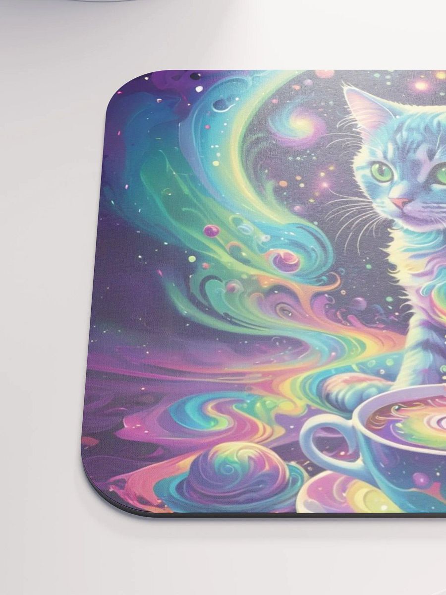 Psychedelic Cat with Cosmic Coffee Mouse Pad product image (7)