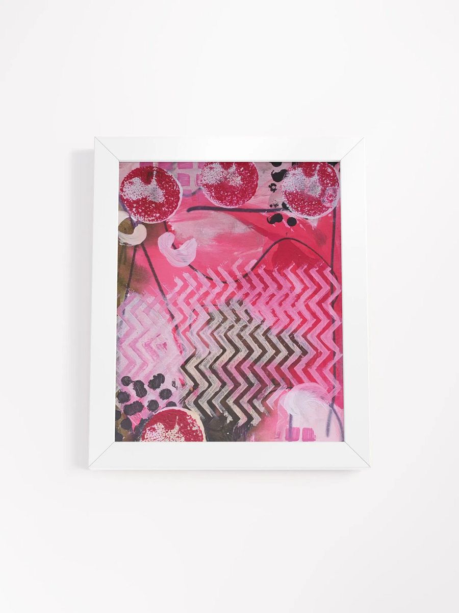 abstract original painting printed and framed, pink impression product image (1)