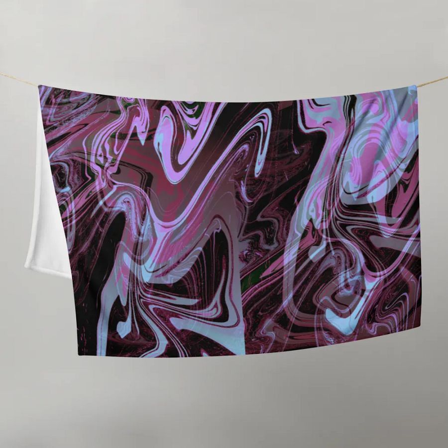 Pink, Black and Blue Swarm Pattern Urban Design Throw Blanket product image (21)