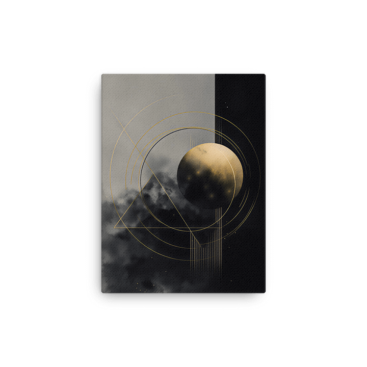 Celestial Balance – Abstract in Black, Gold, and Smoke Grey Geometry product image (13)