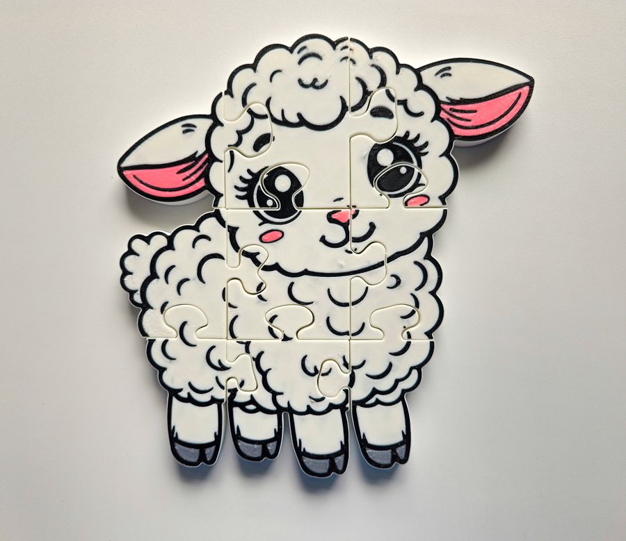 Lamb 3D Printed Jigsaw Puzzle – A Woolly Fun Challenge for Kids! product image (1)