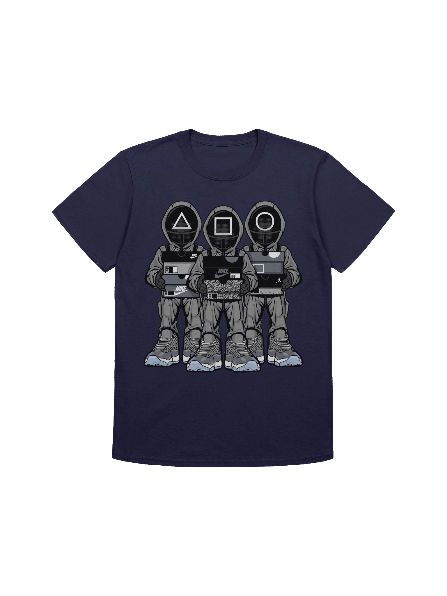 Squid Game – Guard Trio – PlayStation Mask Drip – Gildan Softstyle T-Shirt product image (8)