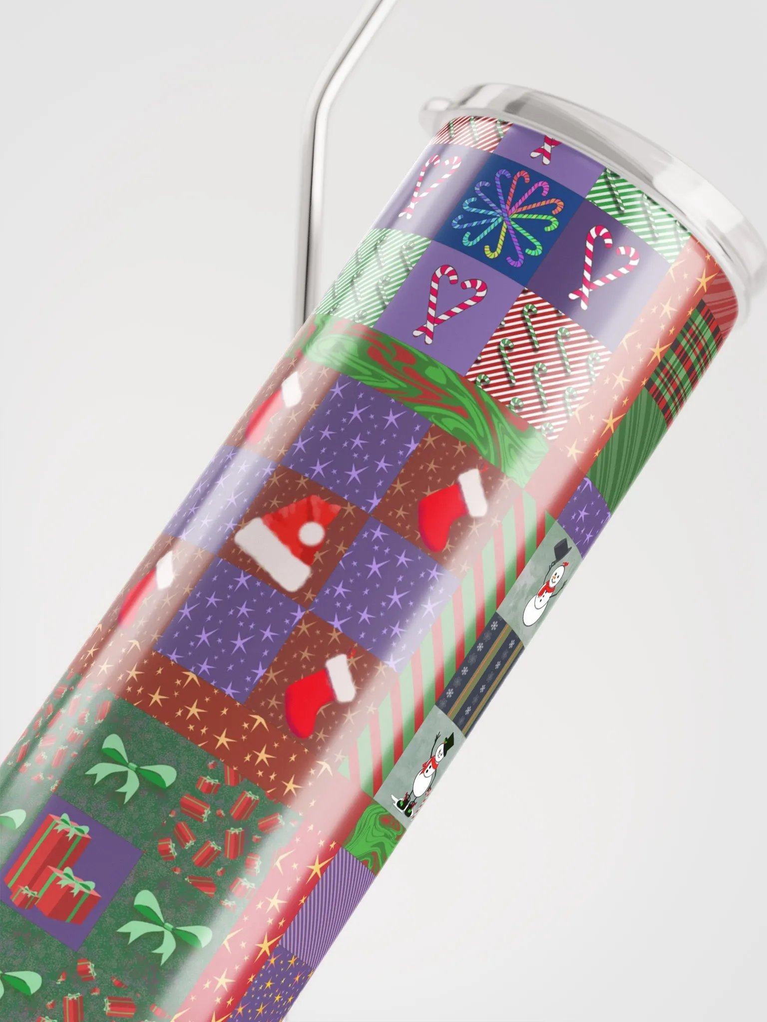 Christmas Memories Patchwork Stainless Steel Tumbler with Straw product image (11)